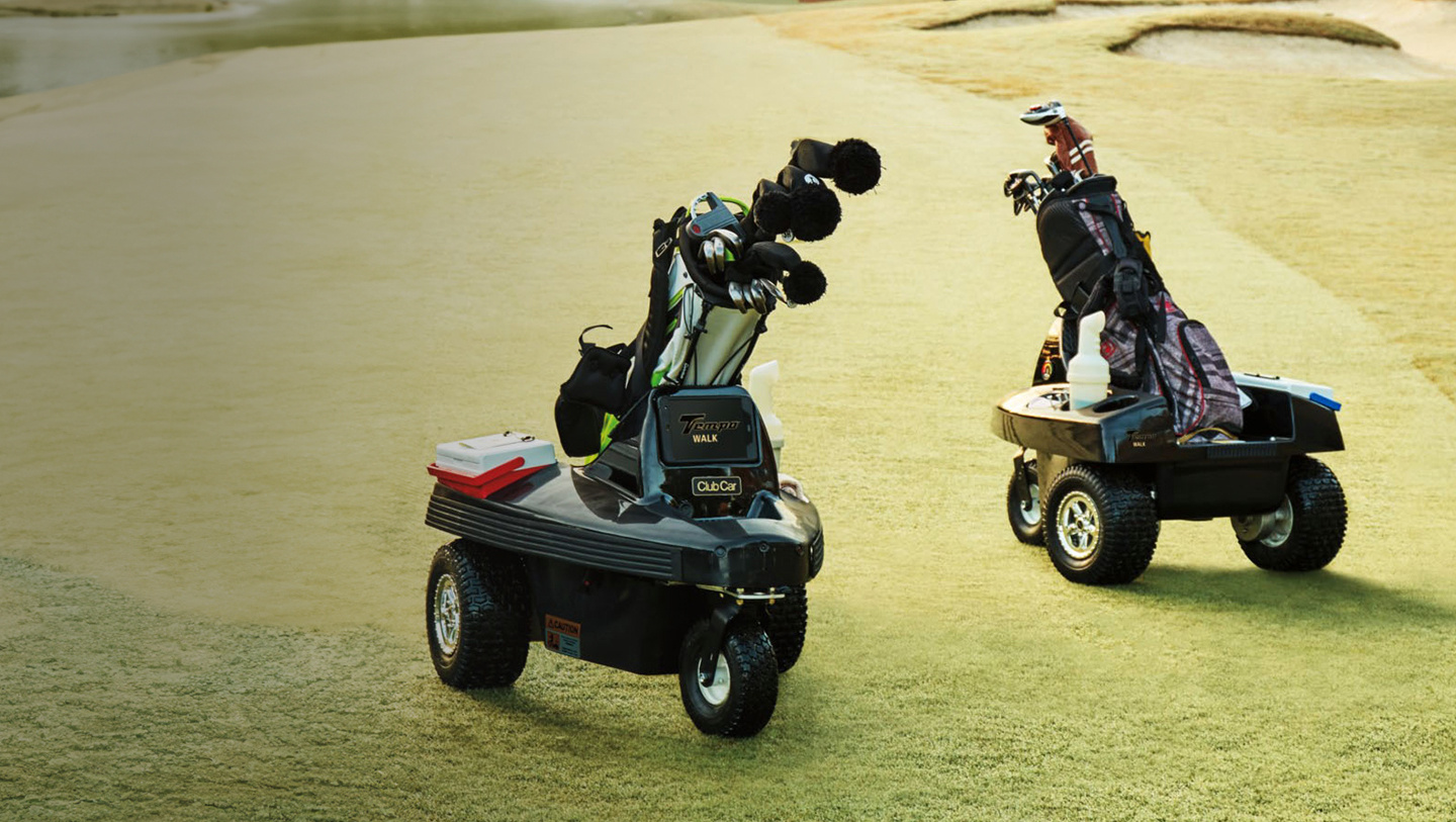 The Club Car Tempo Walk is the world's first autonomous golf caddie